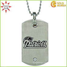 Stainless Steel Men′s Diamond-Cut Dog Tag Necklace Print Logo